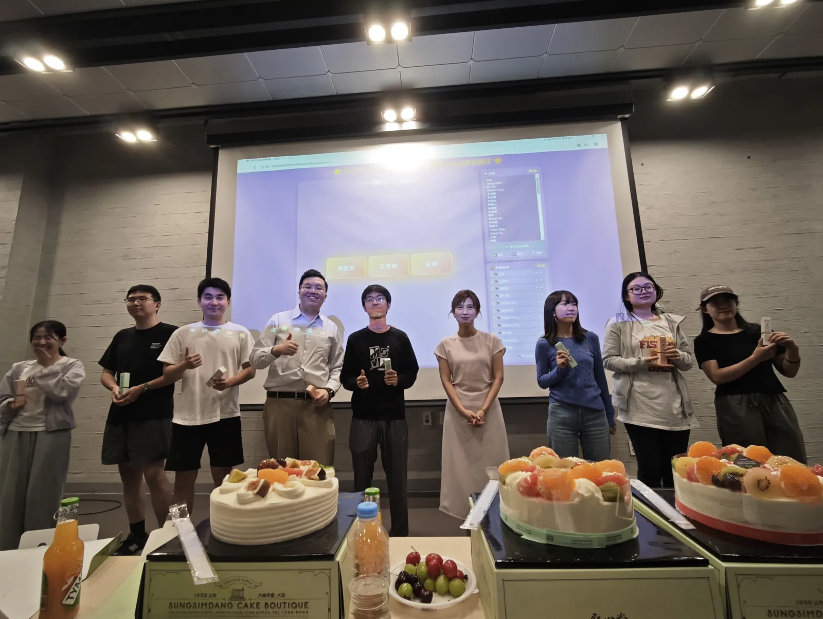 Colleagues gathered for a community celebration