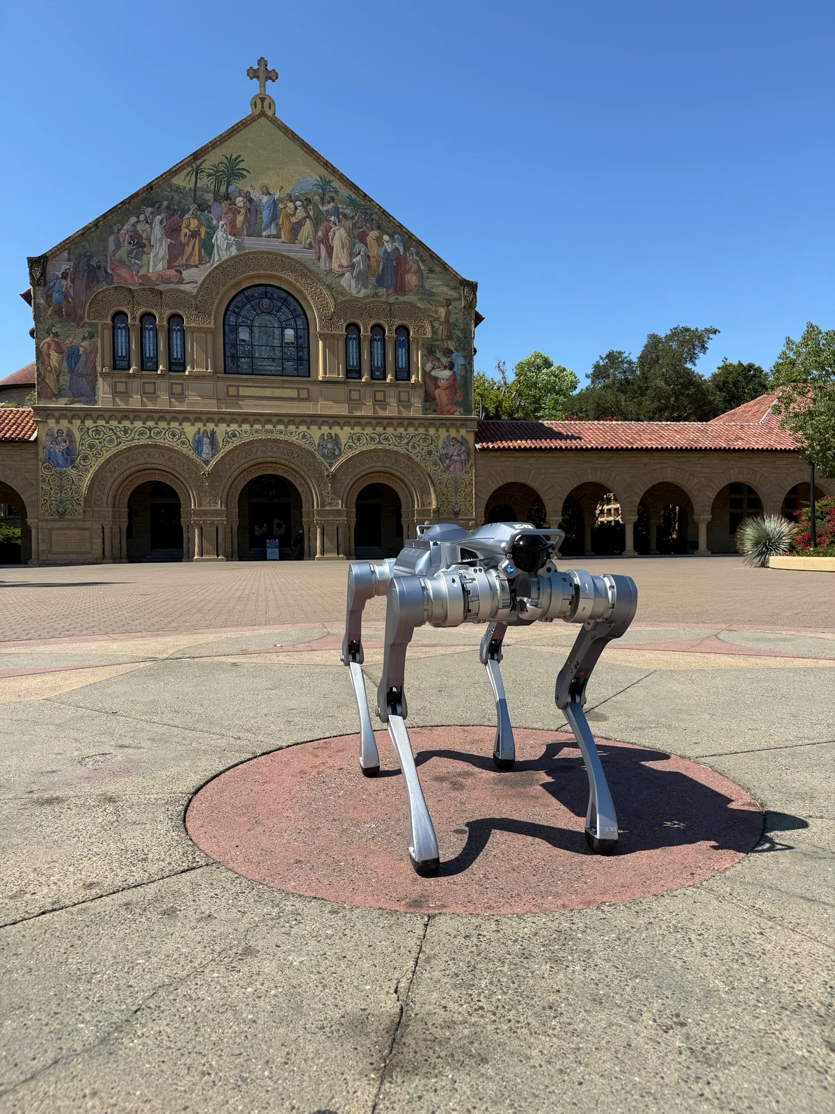 Unitree Go2 quadruped robot outdoors